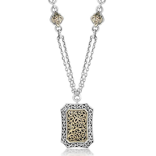 18K Yellow Gold Sterling Silver Pendant Necklace - GNU6920-16Y36-Lois Hill-Renee Taylor Gallery