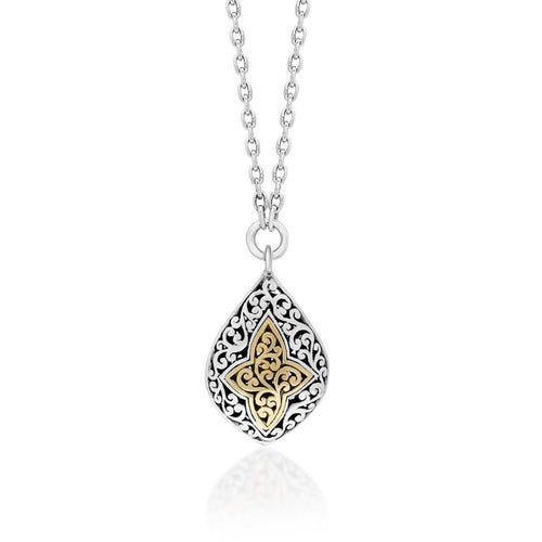 18K Yellow Gold Sterling Silver Teardrop Pendant Necklace - GNU6965-16Y46-Lois Hill-Renee Taylor Gallery