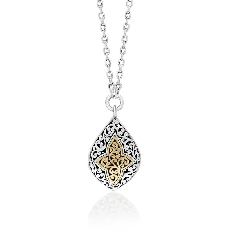 18K Yellow Gold Sterling Silver Teardrop Pendant Necklace - GNU6965-16Y46-Lois Hill-Renee Taylor Gallery