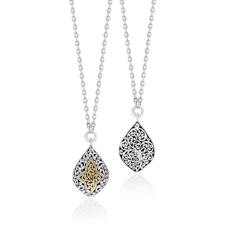 18K Yellow Gold Sterling Silver Teardrop Pendant Necklace - GNU6965-16Y46-Lois Hill-Renee Taylor Gallery
