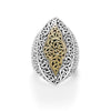 18K Yellow Gold Sterling Silver Signature Scroll Marquise Ring - GRU2460-Lois Hill-Renee Taylor Gallery