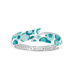 Groovy White & Aqua Bangle-Belle Etoile-Renee Taylor Gallery