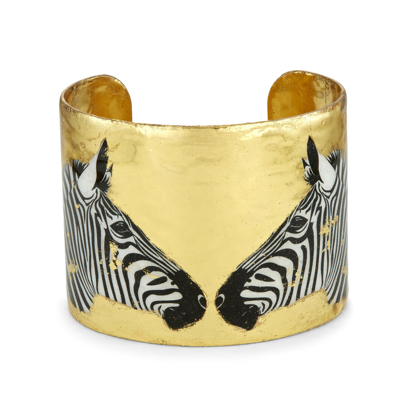 Four Zebras 2" Gold Cuff - HS115-Evocateur-Renee Taylor Gallery