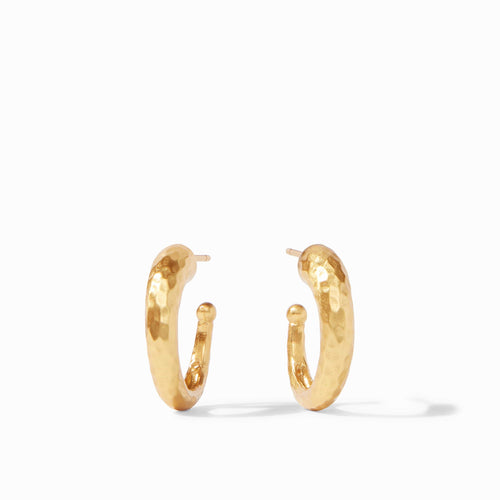 Hammered Gold Hoop Earrings - ER063G-Julie Vos-Renee Taylor Gallery