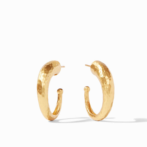 Hammered Gold Hoop Earrings - ER063G-Julie Vos-Renee Taylor Gallery