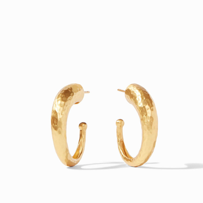 Hammered Gold Hoop Earrings - ER063G-Julie Vos-Renee Taylor Gallery