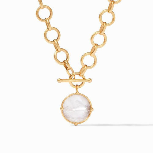 Honeybee Statement Necklace - Iridescent Clear Crystal-Julie Vos-Renee Taylor Gallery