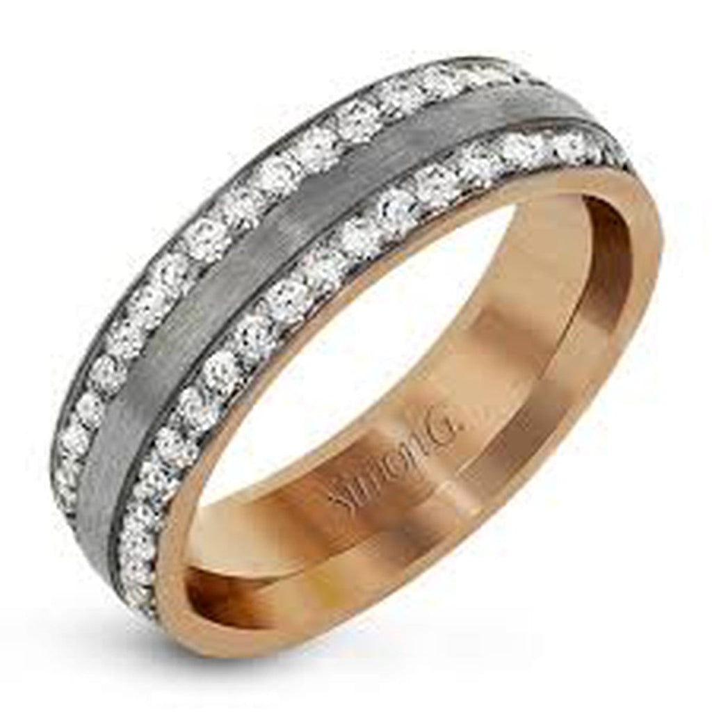 White & Rose 18K Gold Men's Band - LL134-Simon G.-Renee Taylor Gallery
