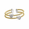 Rhodium Finish Sterling Silver Three Cable Cuff Ring - LL7002R-G/RH-Kelly Waters-Renee Taylor Gallery