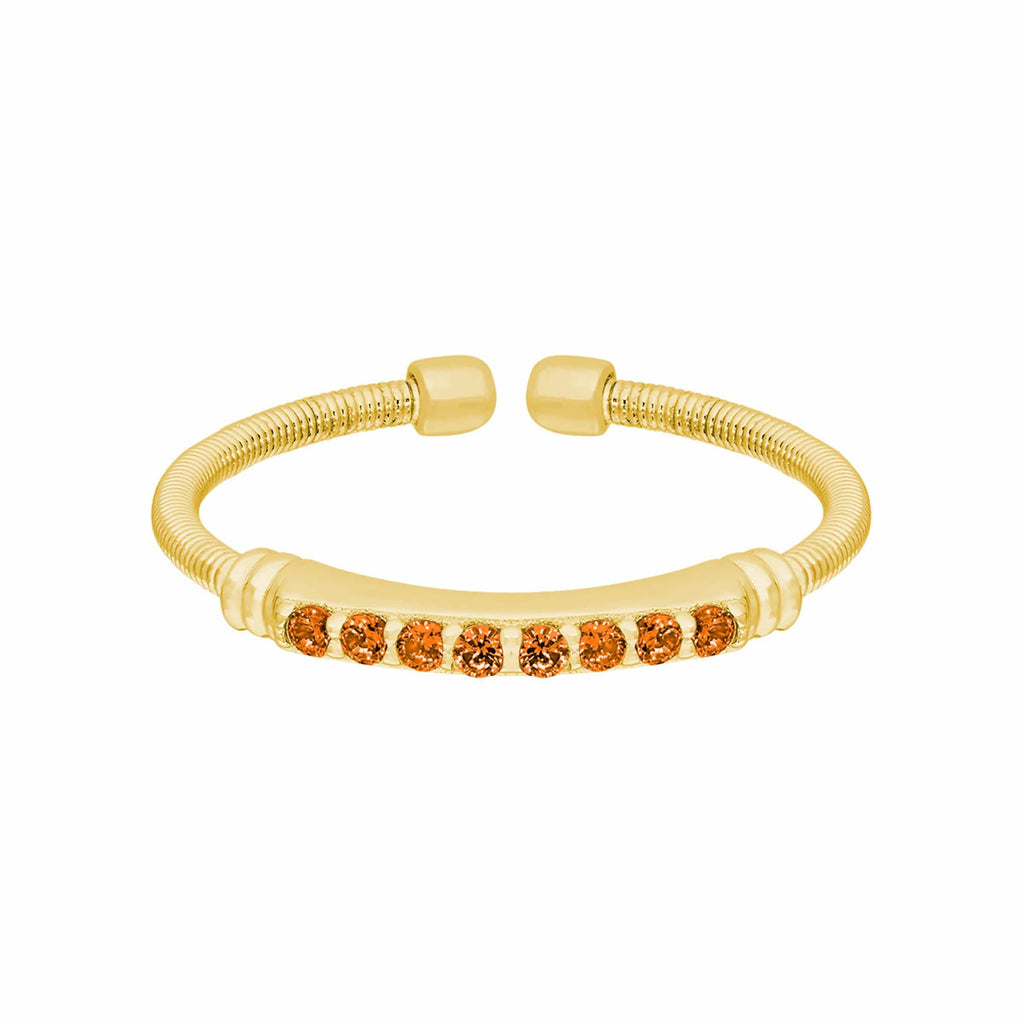 Gold Finish Sterling Silver Citrine Birth Gems November Ring - LL7004R11-G-Kelly Waters-Renee Taylor Gallery