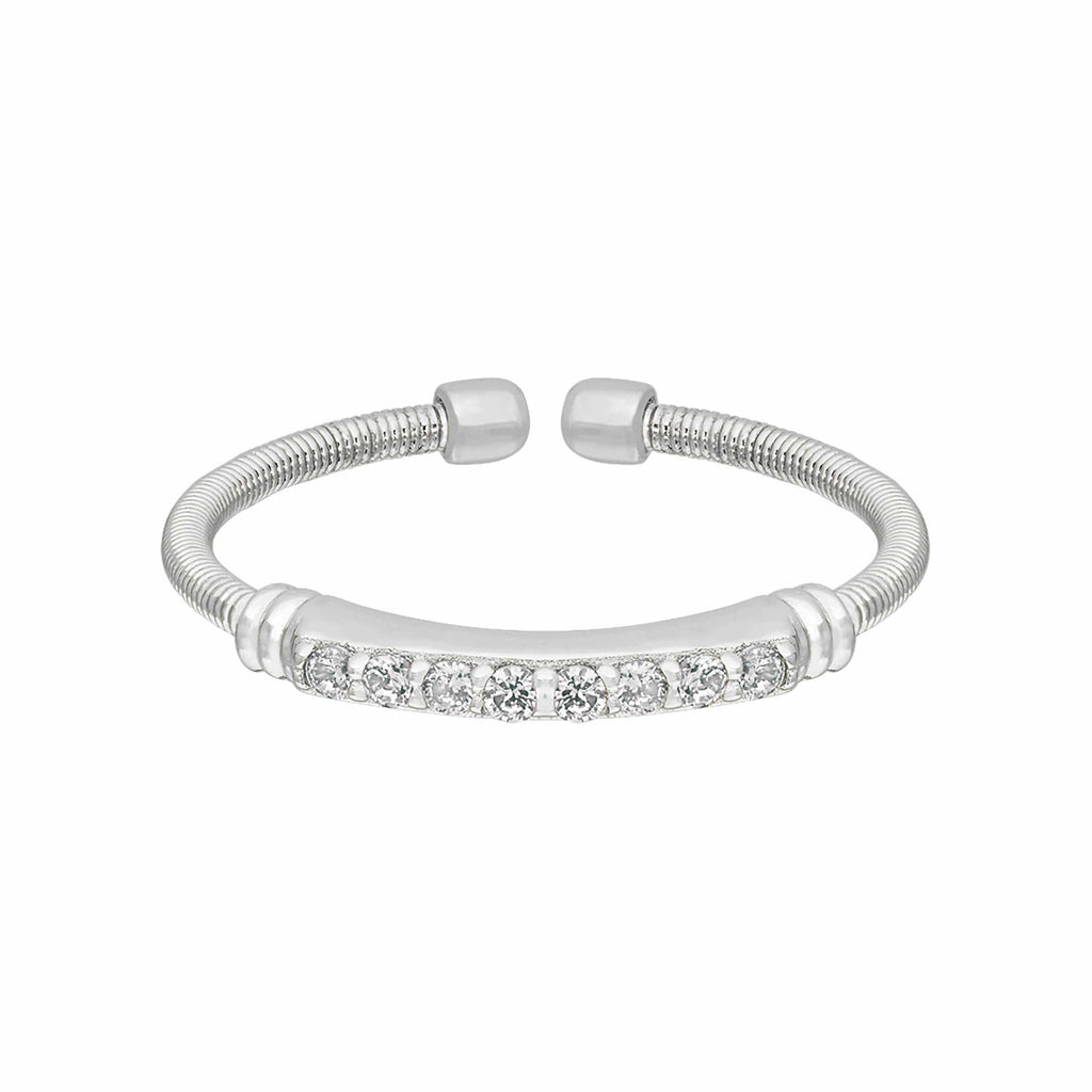 Rhodium Finish Sterling Silver Diamond Birth Gems April Ring - LL7004R4-RH-Kelly Waters-Renee Taylor Gallery