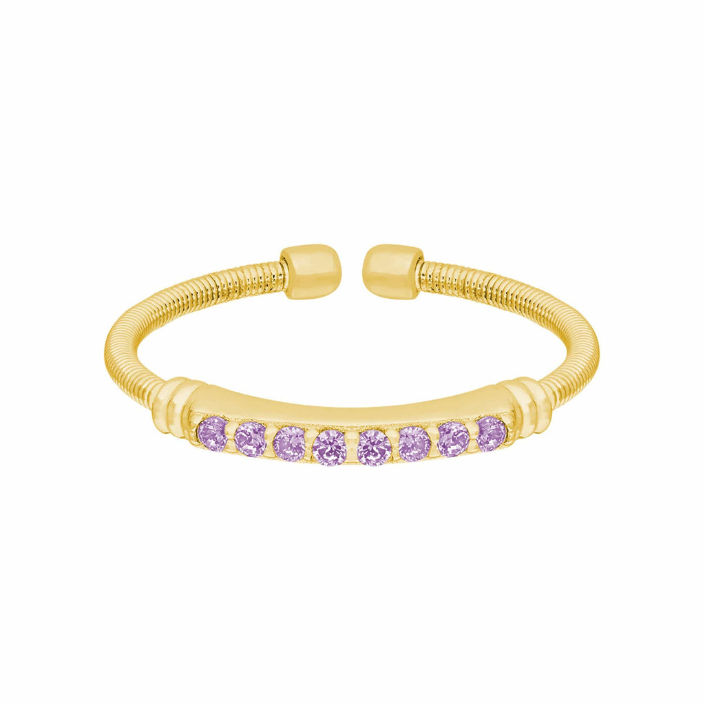 Gold Finish Sterling Silver Light Amethyst Birth Gems June Ring - LL7004R6-G-Kelly Waters-Renee Taylor Gallery