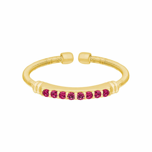 Gold Finish Sterling Silver Ruby Birth Gems July Ring - LL7004R7-G-Kelly Waters-Renee Taylor Gallery