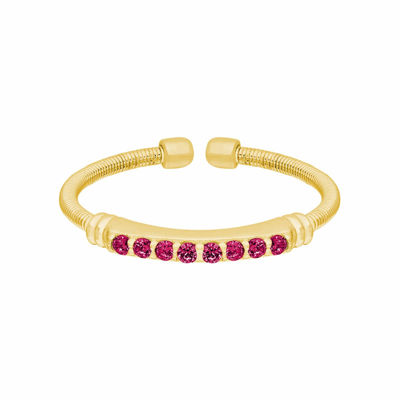 Gold Finish Sterling Silver Ruby Birth Gems July Ring - LL7004R7-G-Kelly Waters-Renee Taylor Gallery