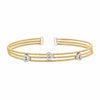 Gold Finish Sterling Silver Three Cable Cuff Bracelet - LL7010B-G/RH-Kelly Waters-Renee Taylor Gallery