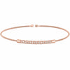 Rose Gold Finish Sterling Silver Cable Cuff Birth Gems April Bracelet - LL7022B4-RG-Kelly Waters-Renee Taylor Gallery