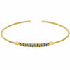 Gold Finish Sterling Silver Cable Birth Gems September Cuff Bracelet - LL7022B9-G-Kelly Waters-Renee Taylor Gallery
