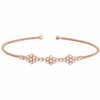 Rose Gold Finish Sterling Silver Cable Cuff Bracelet - LL7024B-RG-Kelly Waters-Renee Taylor Gallery