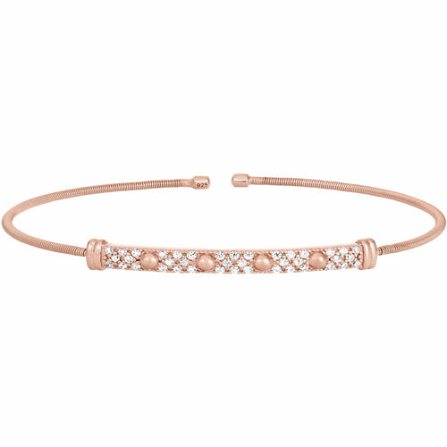 Rose Gold Finish Sterling Silver Cable Cuff Bracelet - LL7025B-RG-Kelly Waters-Renee Taylor Gallery
