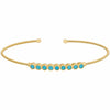 Gold Finish Sterling Silver Cable Cuff Bracelet - LL7031B-G-TQ-Kelly Waters-Renee Taylor Gallery