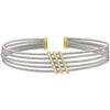 Rhodium Finish Sterling Silver Multi Cable Cuff Bracelet - LL7034B-RH/G-Kelly Waters-Renee Taylor Gallery