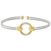 Rhodium Finish Sterling Silver Two Cable Cuff Bracelet - LL7035B-RH/G-Kelly Waters-Renee Taylor Gallery