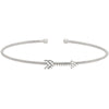Rhodium Finish Sterling Silver Cable Cuff Arrow Bracelet - LL7057B-RH-Kelly Waters-Renee Taylor Gallery