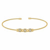 Gold Finish Sterling Silver Cable Cuff Bracelet - LL7063B-G-Kelly Waters-Renee Taylor Gallery