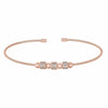 Rose Gold Finish Sterling Silver Cable Cuff Bracelet - LL7063B-RG-Kelly Waters-Renee Taylor Gallery