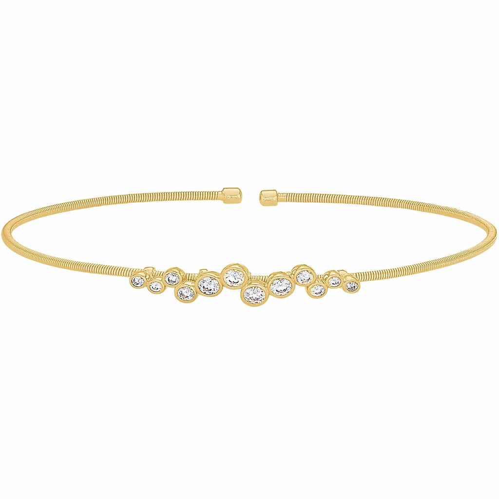 Gold Finish Sterling Silver Cable Cuff Bracelet - LL7065B-G-Kelly Waters-Renee Taylor Gallery