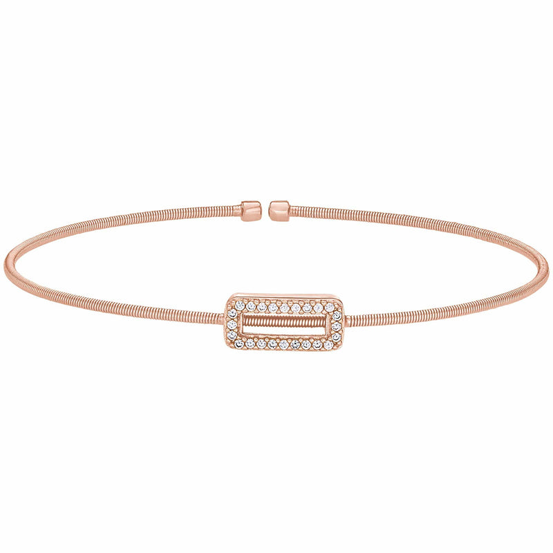 Rose Gold Finish Sterling Silver Cable Cuff Bracelet - LL7067B-RG-Kelly Waters-Renee Taylor Gallery