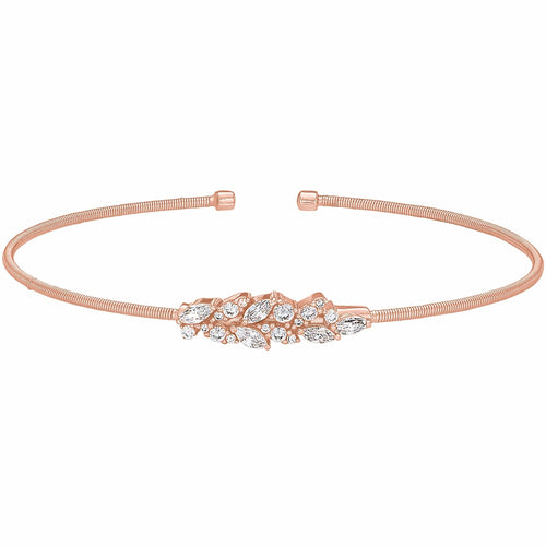 Rose Gold Finish Sterling Silver Cable Cuff Bracelet - LL7069B-RG-Kelly Waters-Renee Taylor Gallery