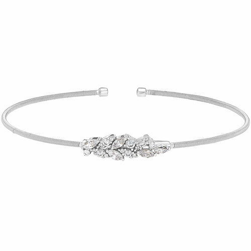 Rhodium Finish Sterling Silver Cable Cuff Bracelet - LL7069B-RH-Kelly Waters-Renee Taylor Gallery