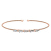 Rose Gold Finish Sterling Silver 5 Tapered Baguettes Bracelet - LL7082B-RG-Kelly Waters-Renee Taylor Gallery