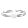 Rhodium Finish Sterling Silver Three Cable Cuff One Circle Bracelet - LL7087B-RH-Kelly Waters-Renee Taylor Gallery
