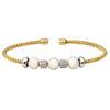 Gold Finish Sterling Silver Rounded Box Link Cuff Bracelet - LL7101B-G-Kelly Waters-Renee Taylor Gallery