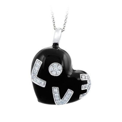 Love Sterling Silver Black Pendant-Belle Etoile-Renee Taylor Gallery