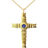 18K Spring Cross Sapphire & Diamond Pendant Necklace - M-103-Alex Sepkus-Renee Taylor Gallery