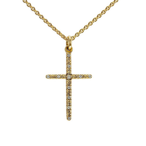 18K Cross Diamond Pendant - M-21-Alex Sepkus-Renee Taylor Gallery