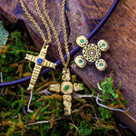 18K Spring Cross Sapphire & Diamond Pendant Necklace - M-103-Alex Sepkus-Renee Taylor Gallery