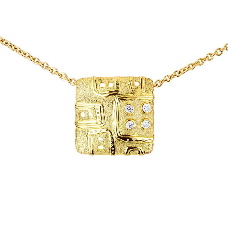18K Ribbon Diamond Pendant & Chain - M-36D15-Alex Sepkus-Renee Taylor Gallery