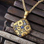 18K Soft Mosaic Blue Mix Sapphire & Diamond Pendant - M-46S-Alex Sepkus-Renee Taylor Gallery