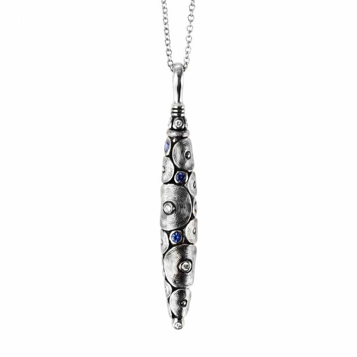 Platinum Shark Blue Sapphire & Diamond Pendant & Chain - M-88PS1.1P-Alex Sepkus-Renee Taylor Gallery