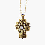 18K Sapphire & Diamond Cross Pendant - M-8-Alex Sepkus-Renee Taylor Gallery