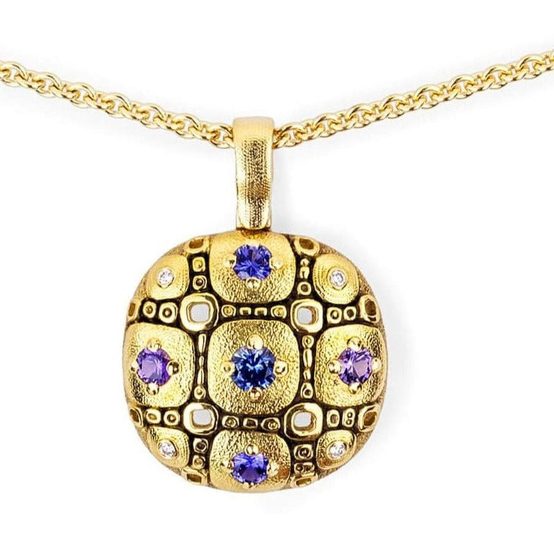 18K Little WIndows Sapphire & Diamond Pendant - M-113S-Alex Sepkus-Renee Taylor Gallery