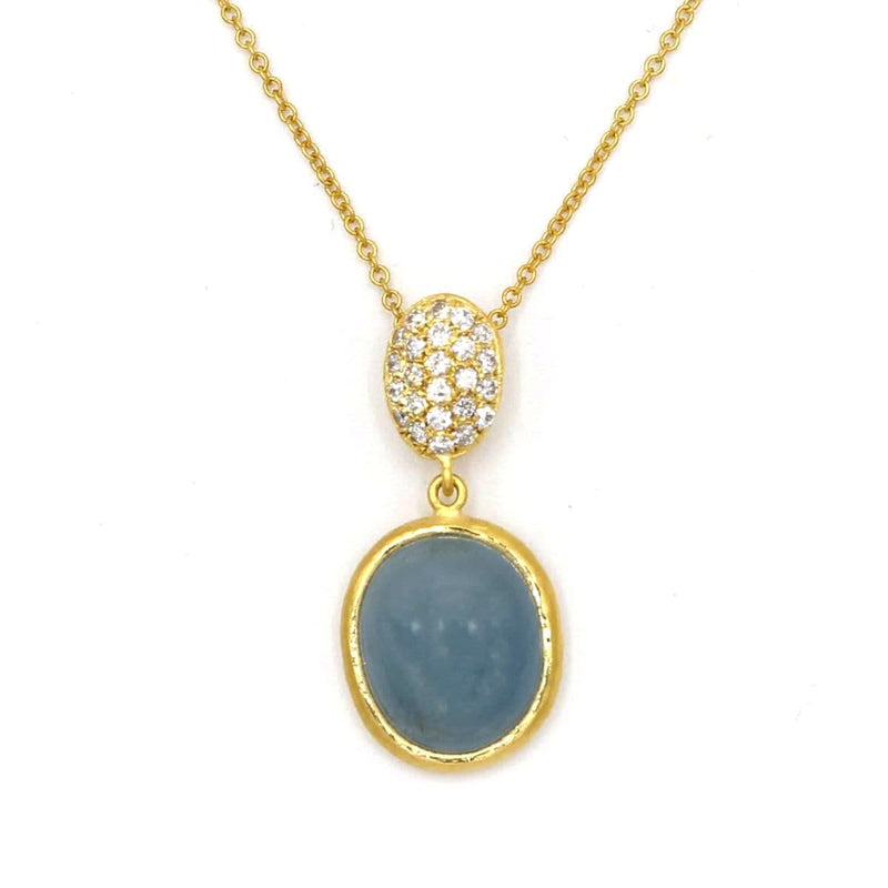 Marika Diamond, Aquamarine & 14k Gold Necklace - MA6935-Marika-Renee Taylor Gallery