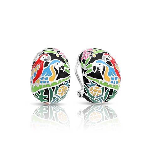 Macaw Black Earrings-Belle Etoile-Renee Taylor Gallery