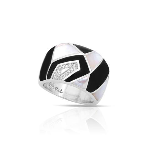 Montage White-Mother-of-Pearl & Black Ring-Belle Etoile-Renee Taylor Gallery
