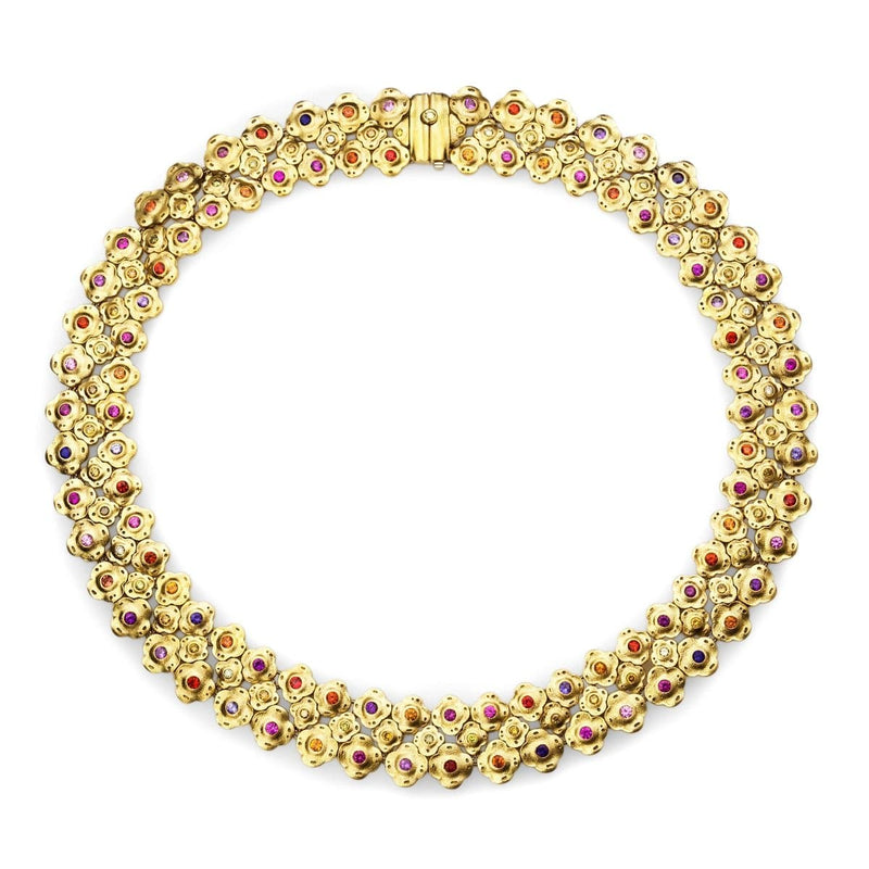 18K Flora Sapphire & Diamond Necklace - N-49SDC-Alex Sepkus-Renee Taylor Gallery