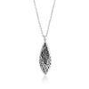 Sterling Silver Granulated & Handcarved Drop Necklace - NB6864-16355-Lois Hill-Renee Taylor Gallery